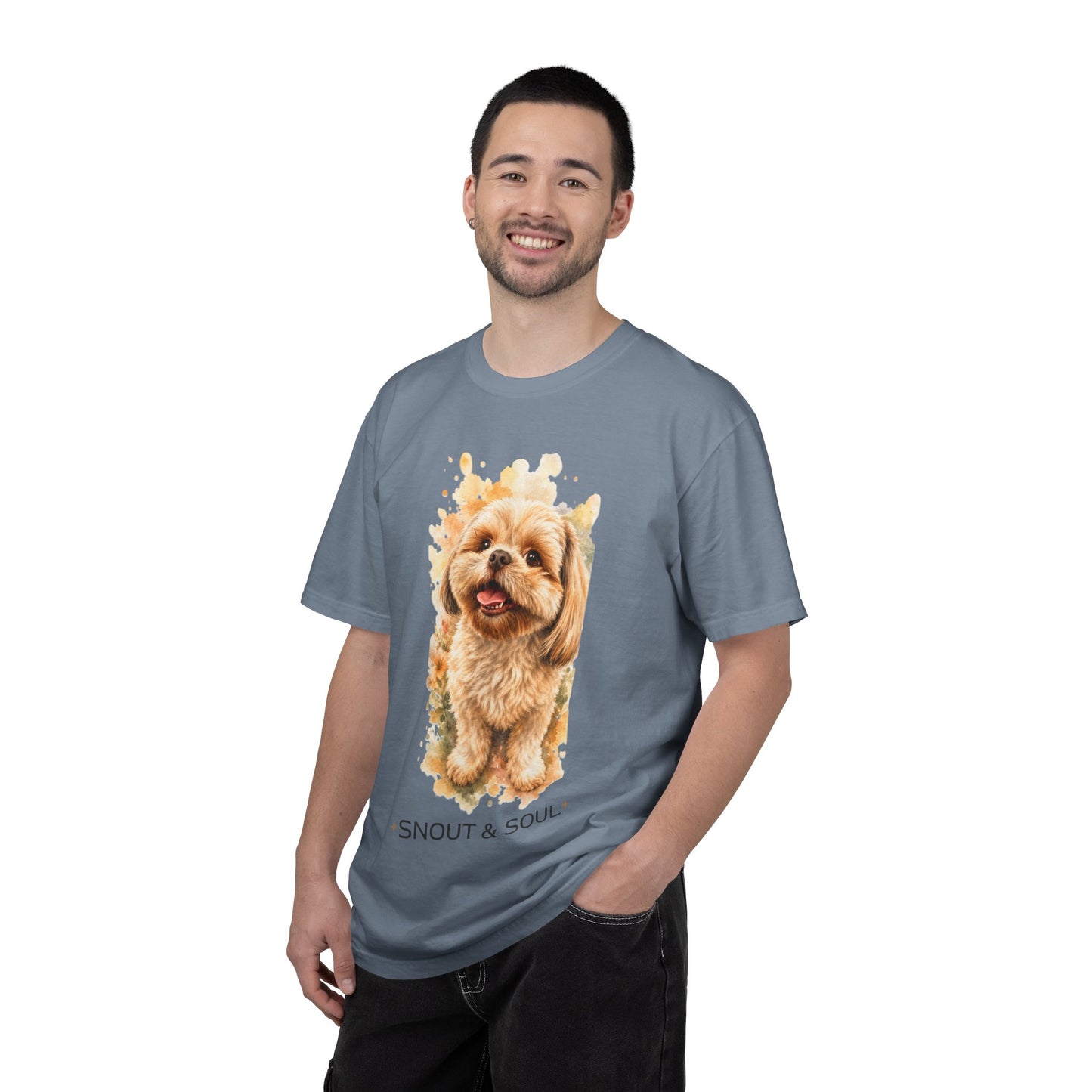 Snout & Soul Shih Tzu T-Shirt — Cute Dog Portrait Tee for Pet Lovers