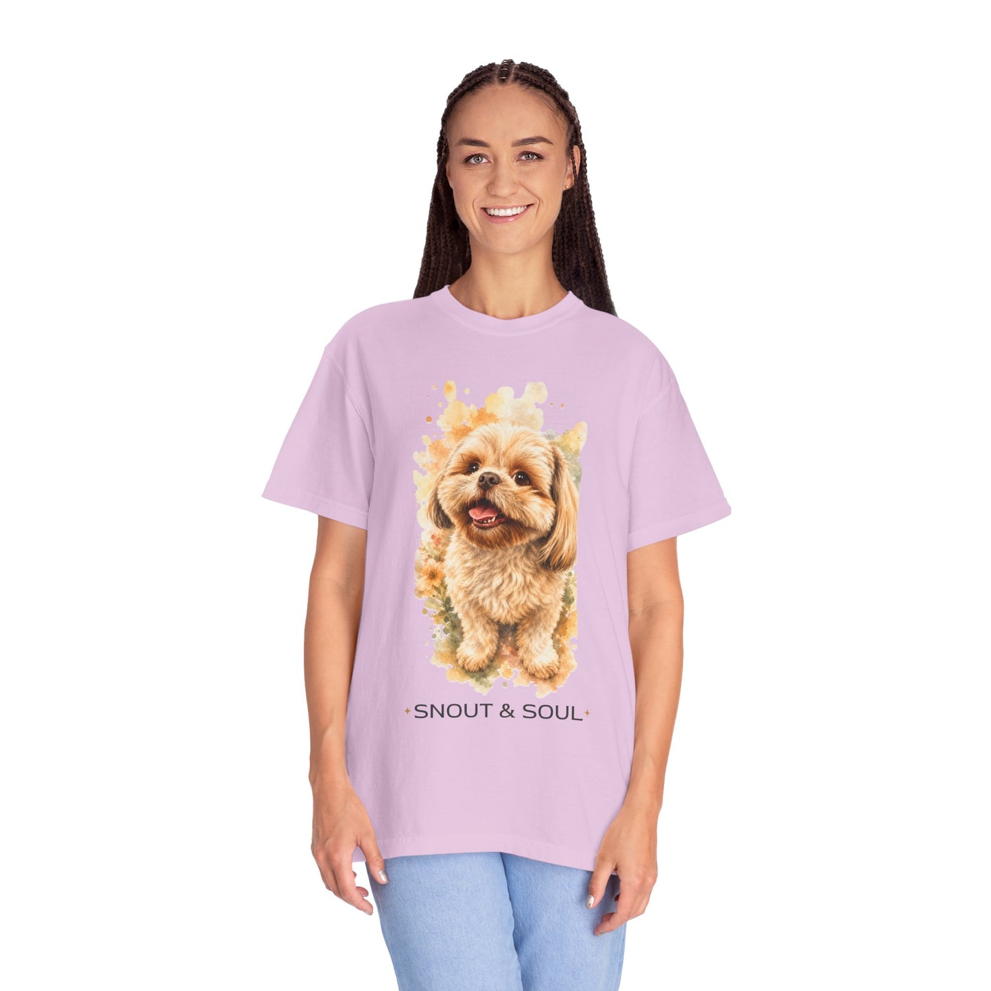 Snout & Soul Shih Tzu T-Shirt — Cute Dog Portrait Tee for Pet Lovers