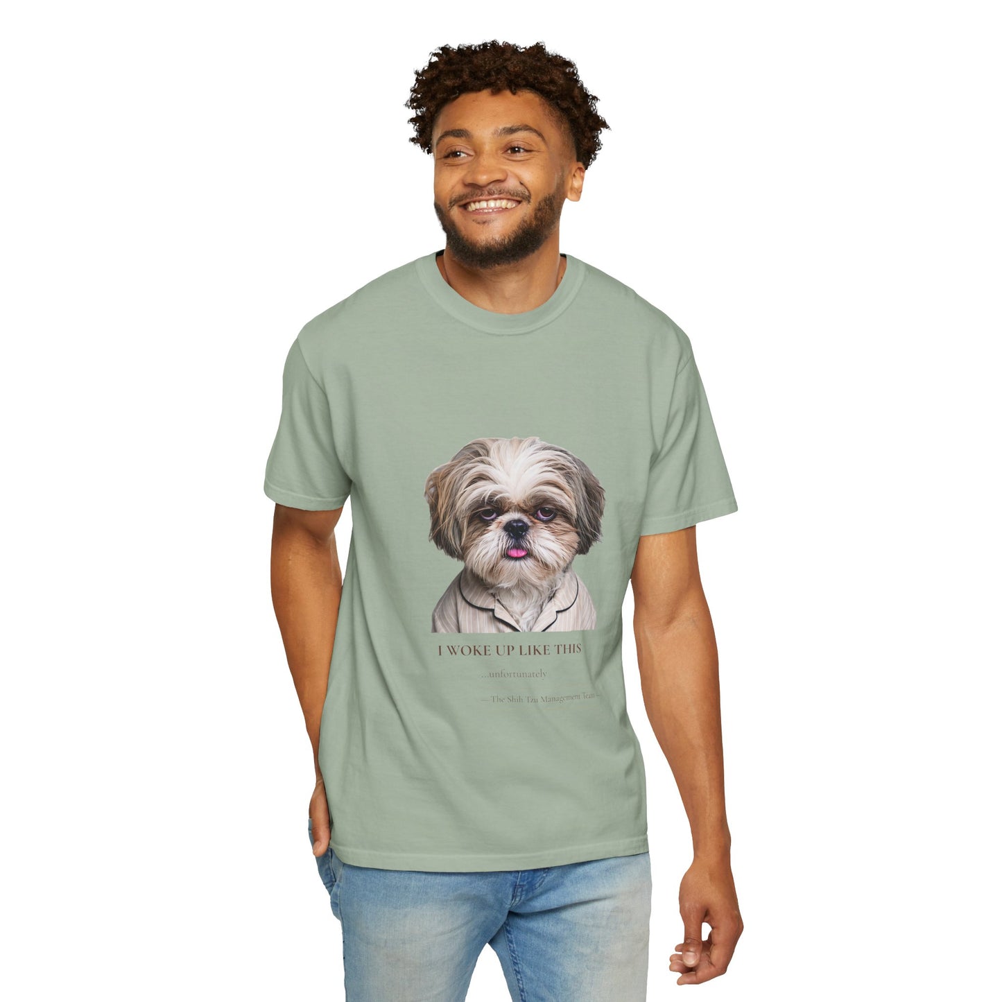 I Woke Up Like This — Shih Tzu Comfort Colors Tee | Dog Mom Shirt | Vintage Wash