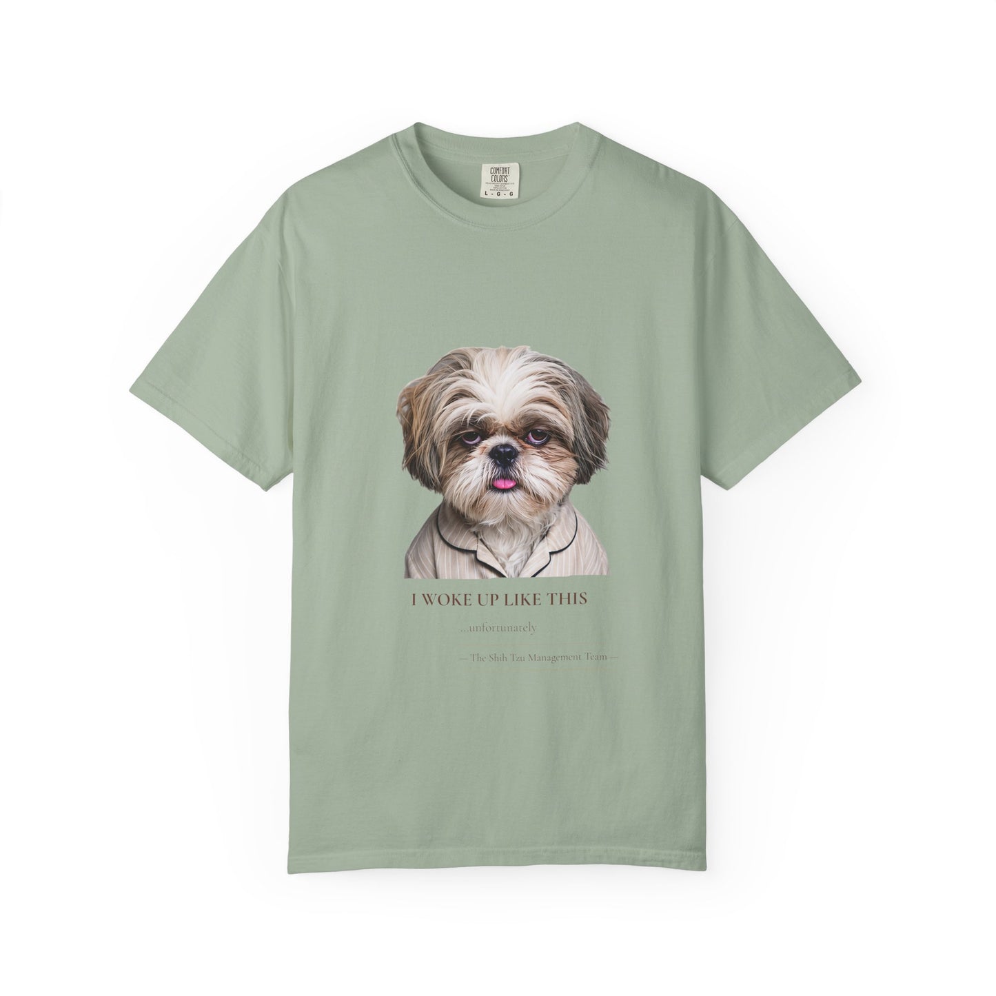I Woke Up Like This — Shih Tzu Comfort Colors Tee | Dog Mom Shirt | Vintage Wash