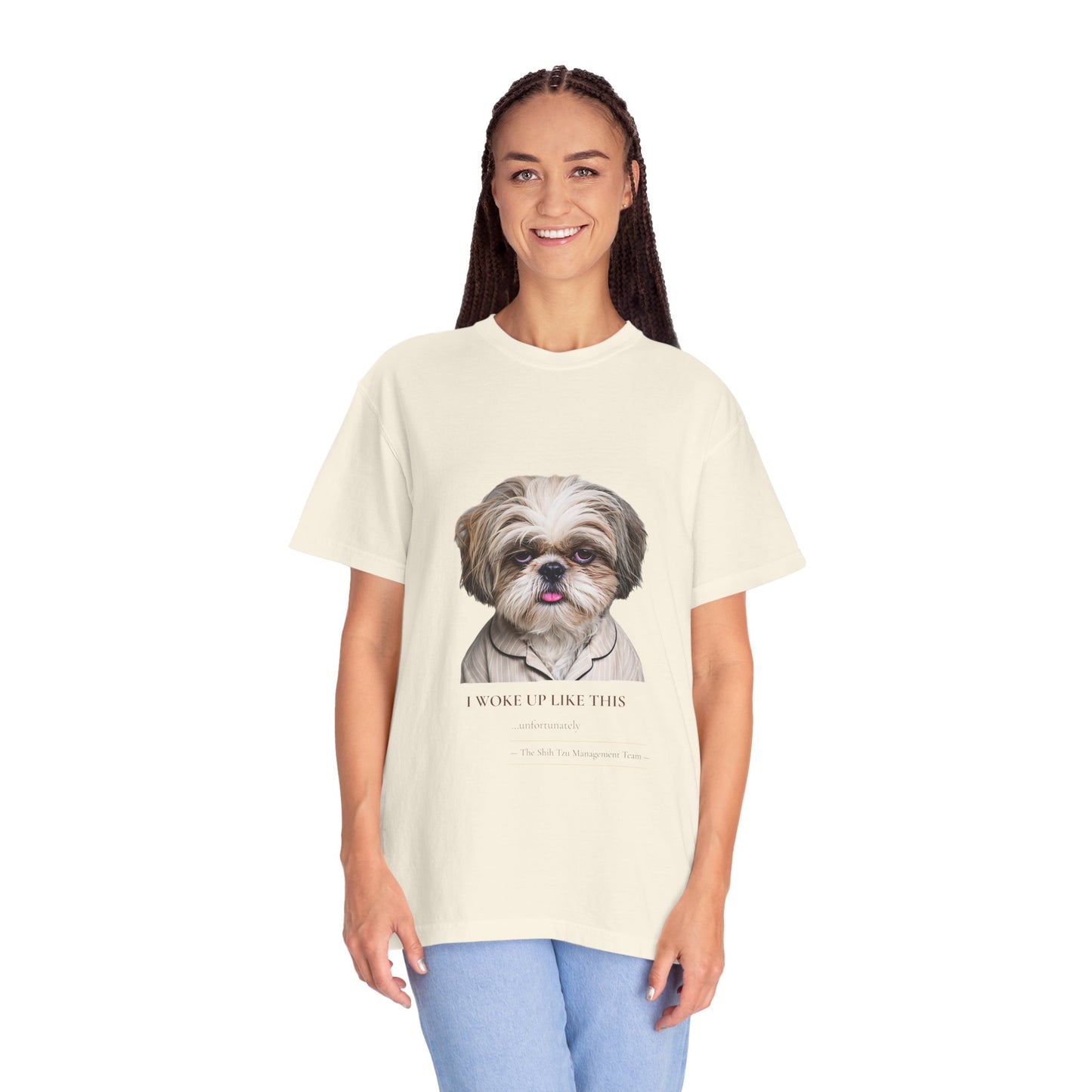 I Woke Up Like This — Shih Tzu Comfort Colors Tee | Dog Mom Shirt | Vintage Wash
