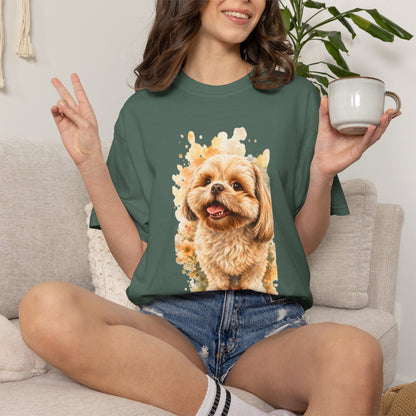 Snout & Soul Shih Tzu T-Shirt — Cute Dog Portrait Tee for Pet Lovers