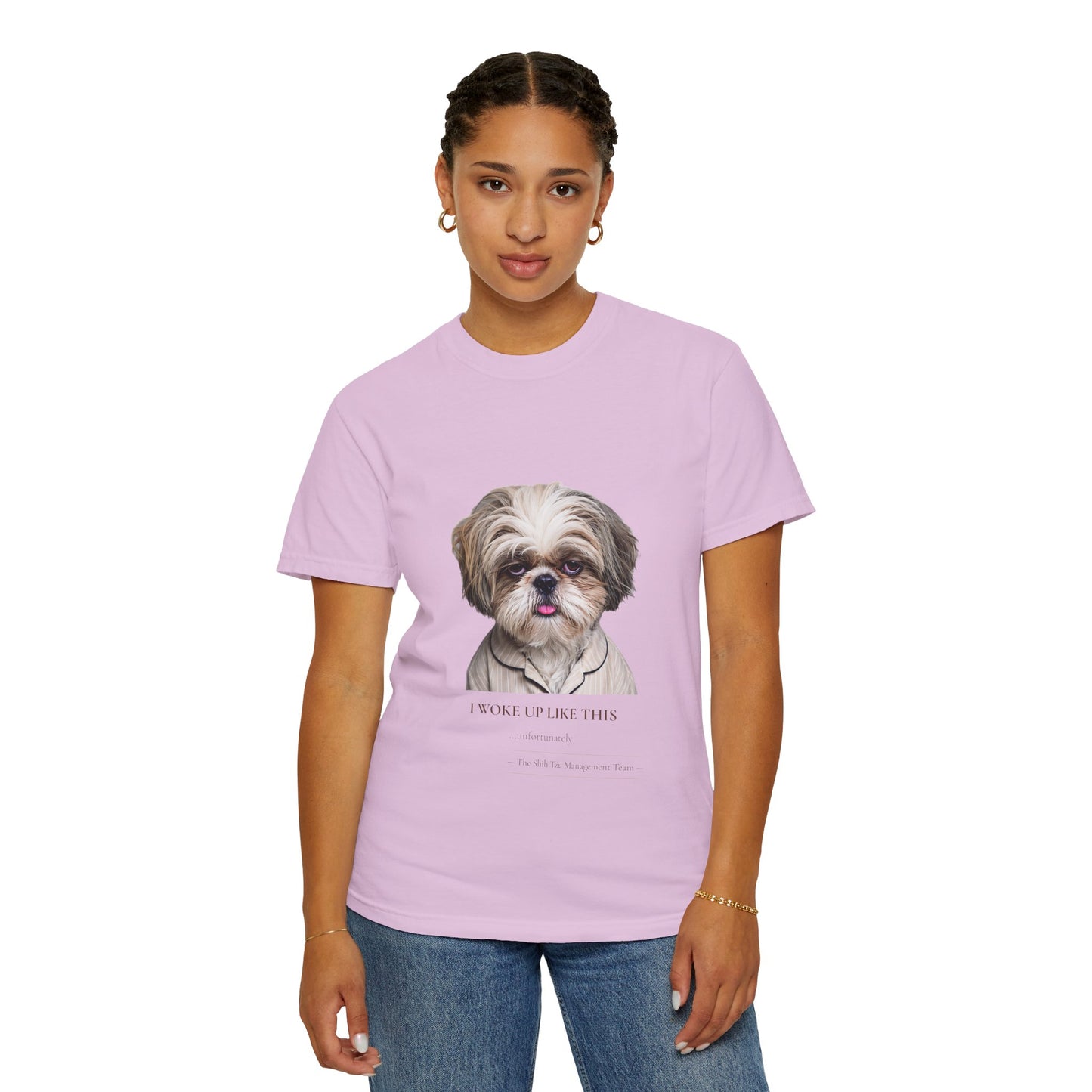 I Woke Up Like This — Shih Tzu Comfort Colors Tee | Dog Mom Shirt | Vintage Wash