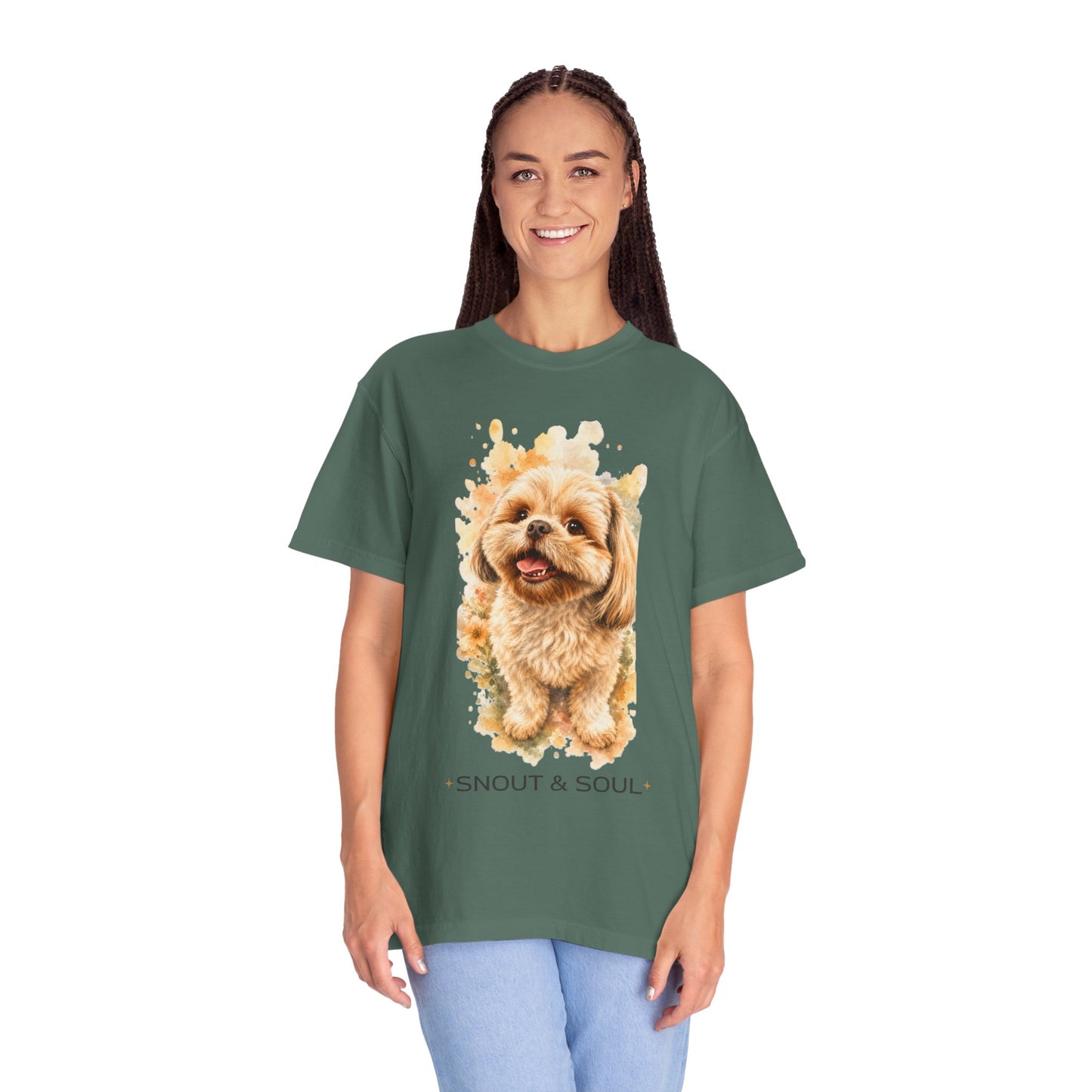 Snout & Soul Shih Tzu T-Shirt — Cute Dog Portrait Tee for Pet Lovers