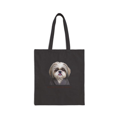 My Alarm Offended Me Personally — Shih Tzu Canvas Tote Bag | Funny Dog Mom Bag