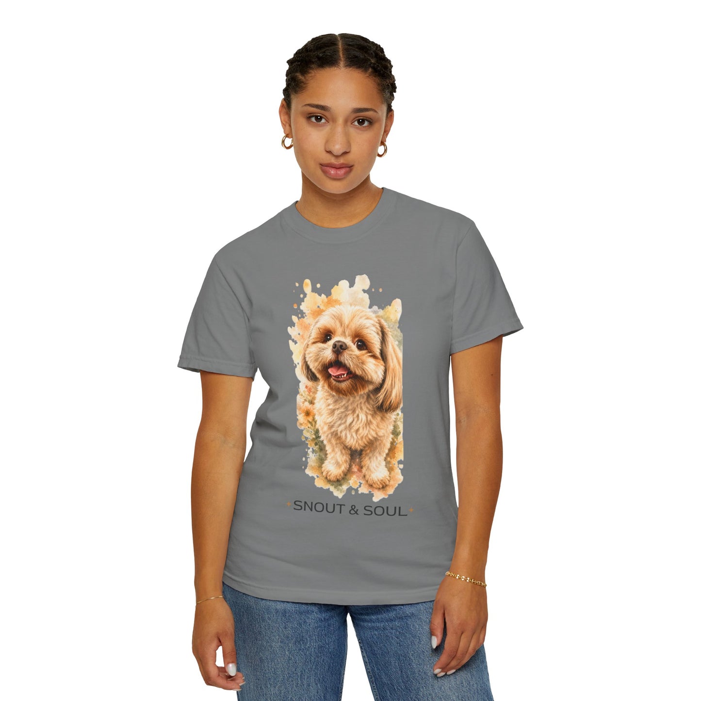 Snout & Soul Shih Tzu T-Shirt — Cute Dog Portrait Tee for Pet Lovers