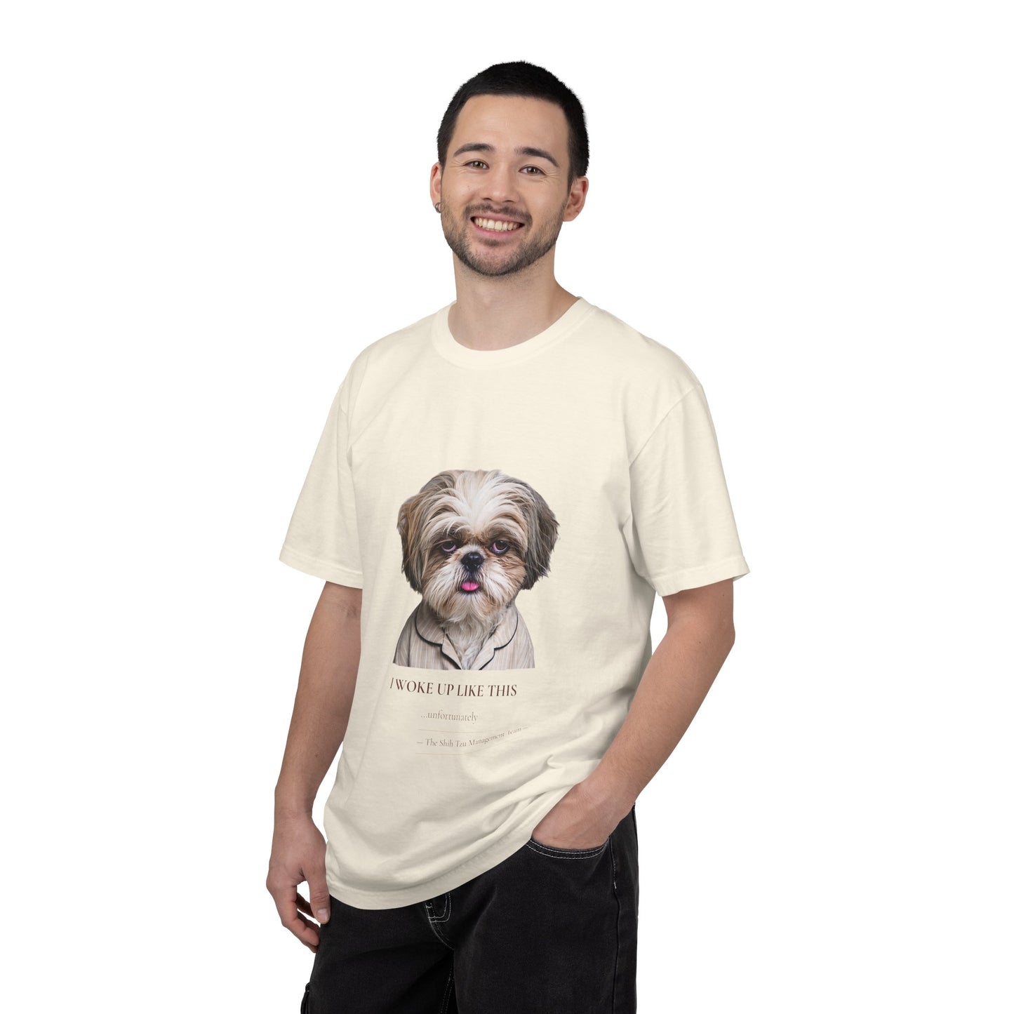 I Woke Up Like This — Shih Tzu Comfort Colors Tee | Dog Mom Shirt | Vintage Wash