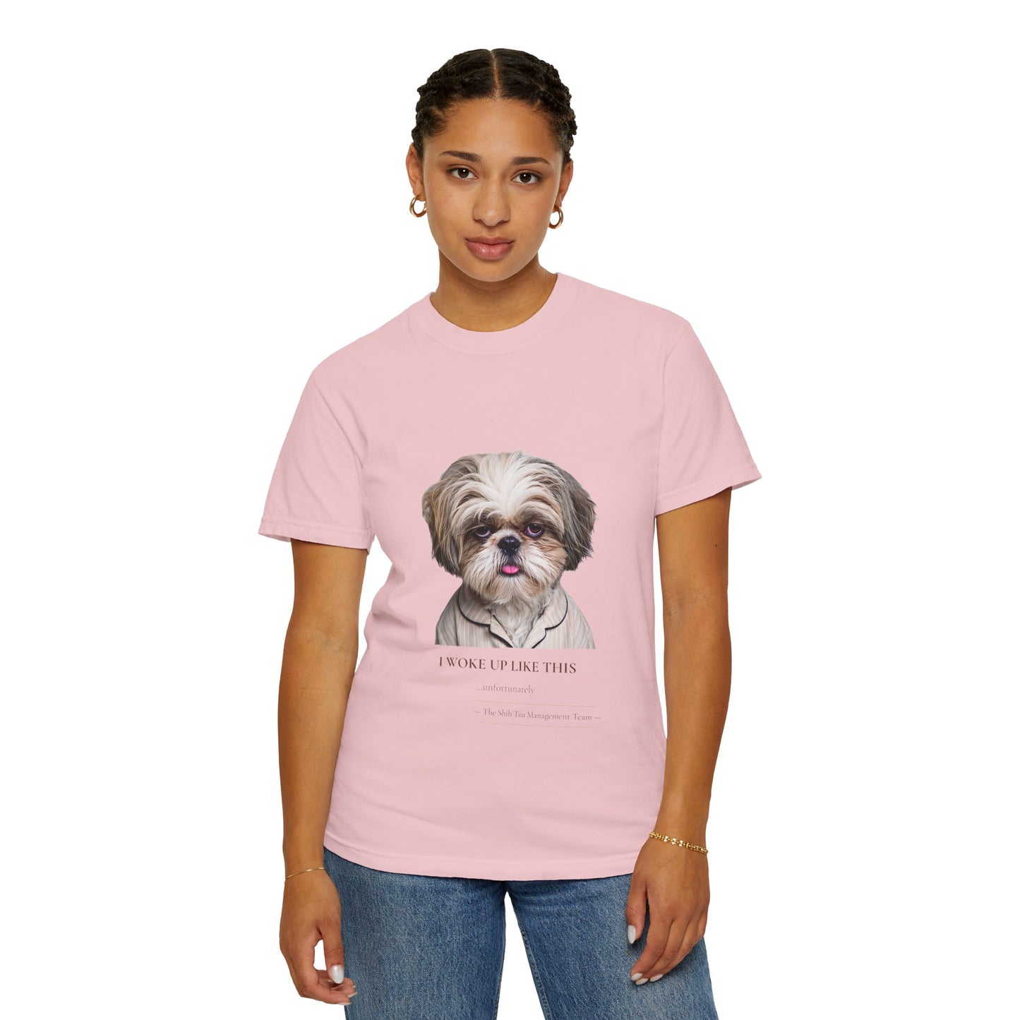 I Woke Up Like This — Shih Tzu Comfort Colors Tee | Dog Mom Shirt | Vintage Wash
