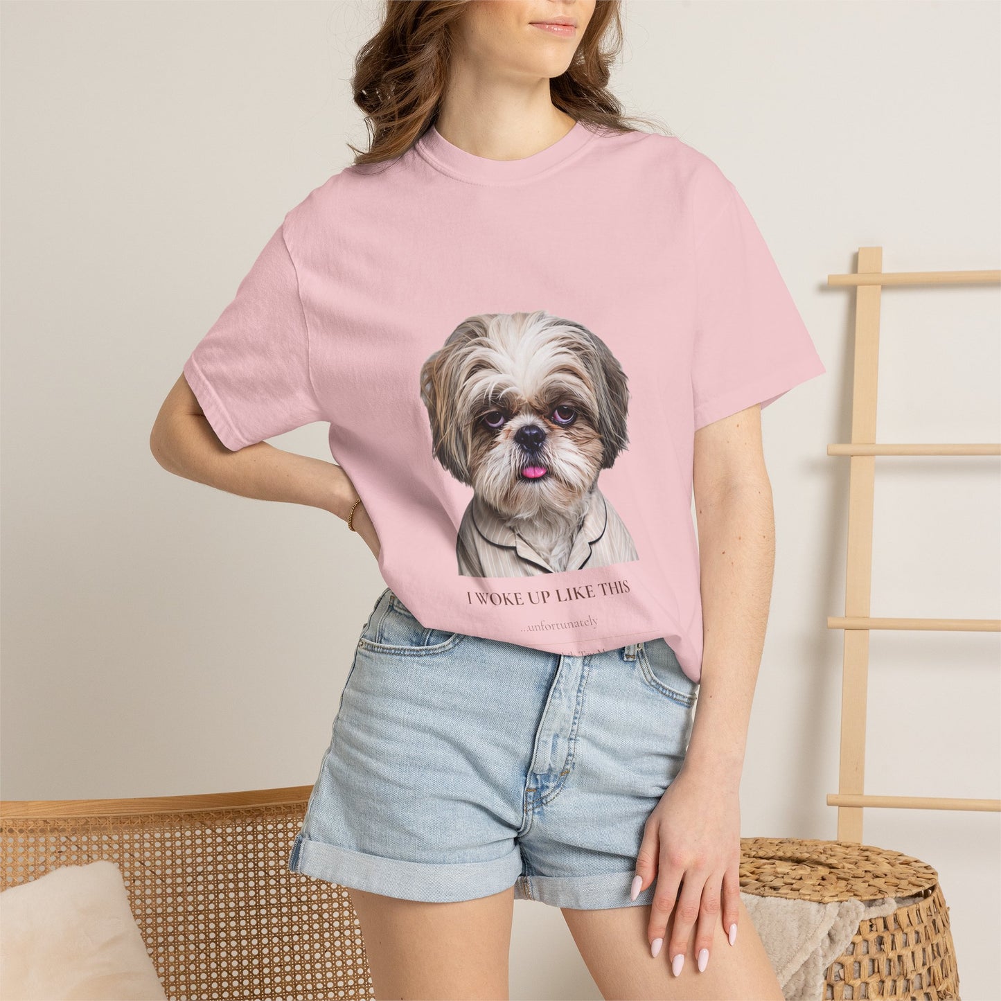 I Woke Up Like This — Shih Tzu Comfort Colors Tee | Dog Mom Shirt | Vintage Wash
