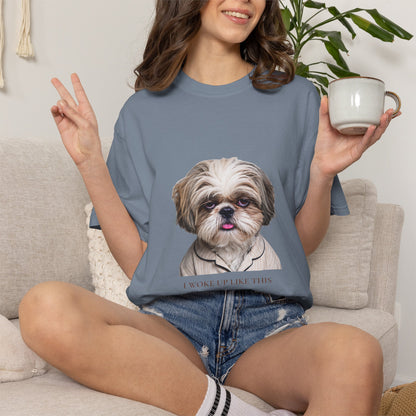 I Woke Up Like This — Shih Tzu Comfort Colors Tee | Dog Mom Shirt | Vintage Wash