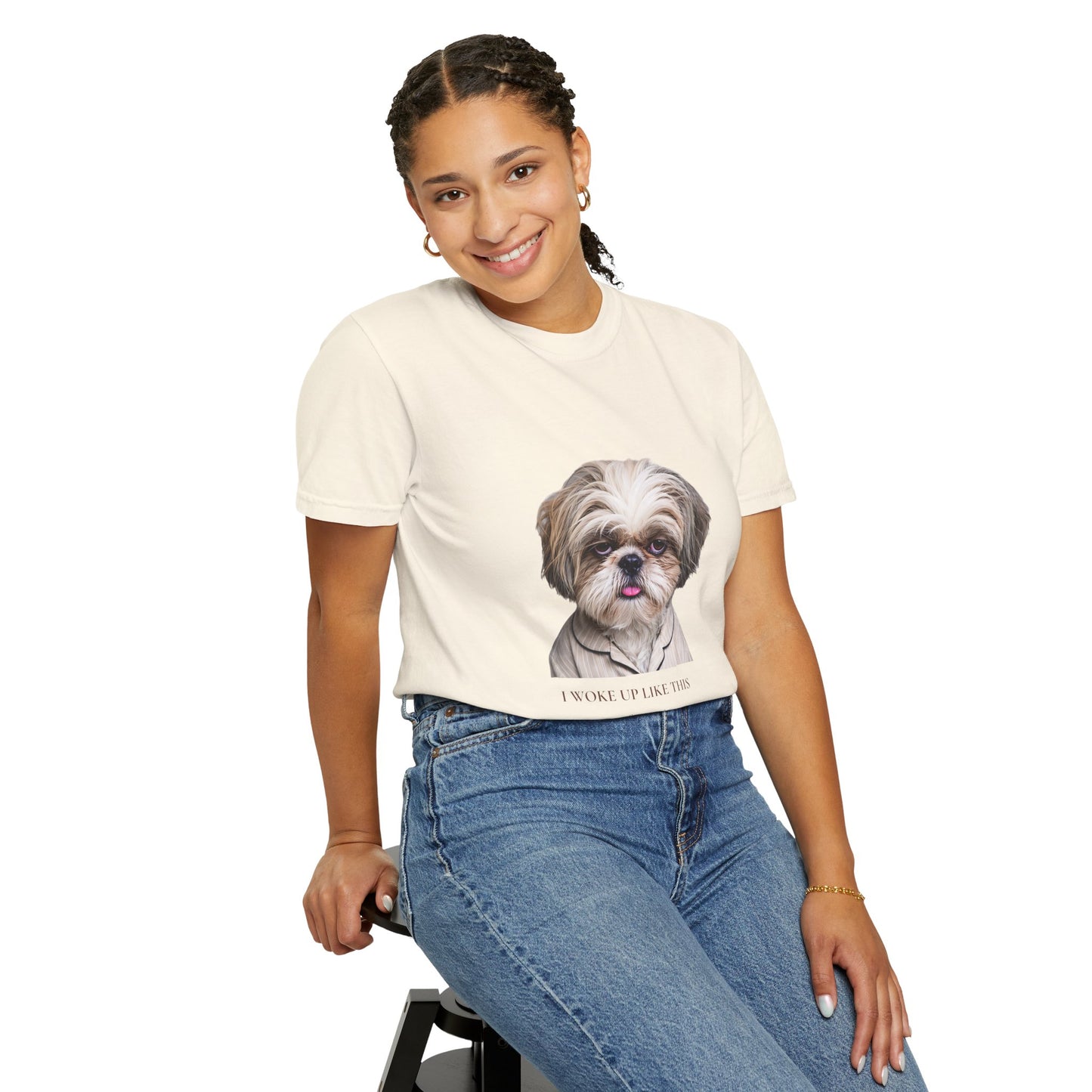 I Woke Up Like This — Shih Tzu Comfort Colors Tee | Dog Mom Shirt | Vintage Wash