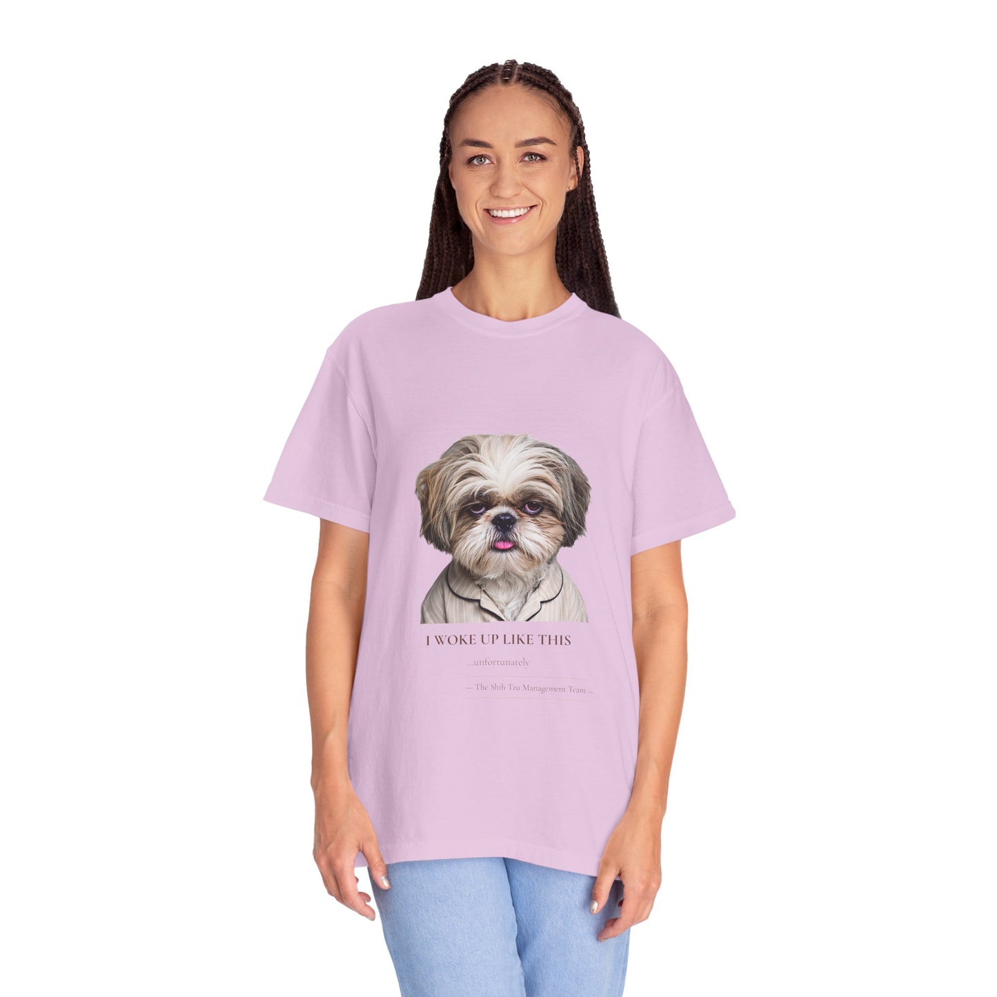 I Woke Up Like This — Shih Tzu Comfort Colors Tee | Dog Mom Shirt | Vintage Wash
