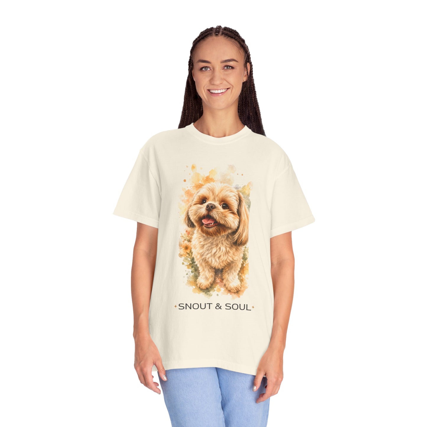Snout & Soul Shih Tzu T-Shirt — Cute Dog Portrait Tee for Pet Lovers