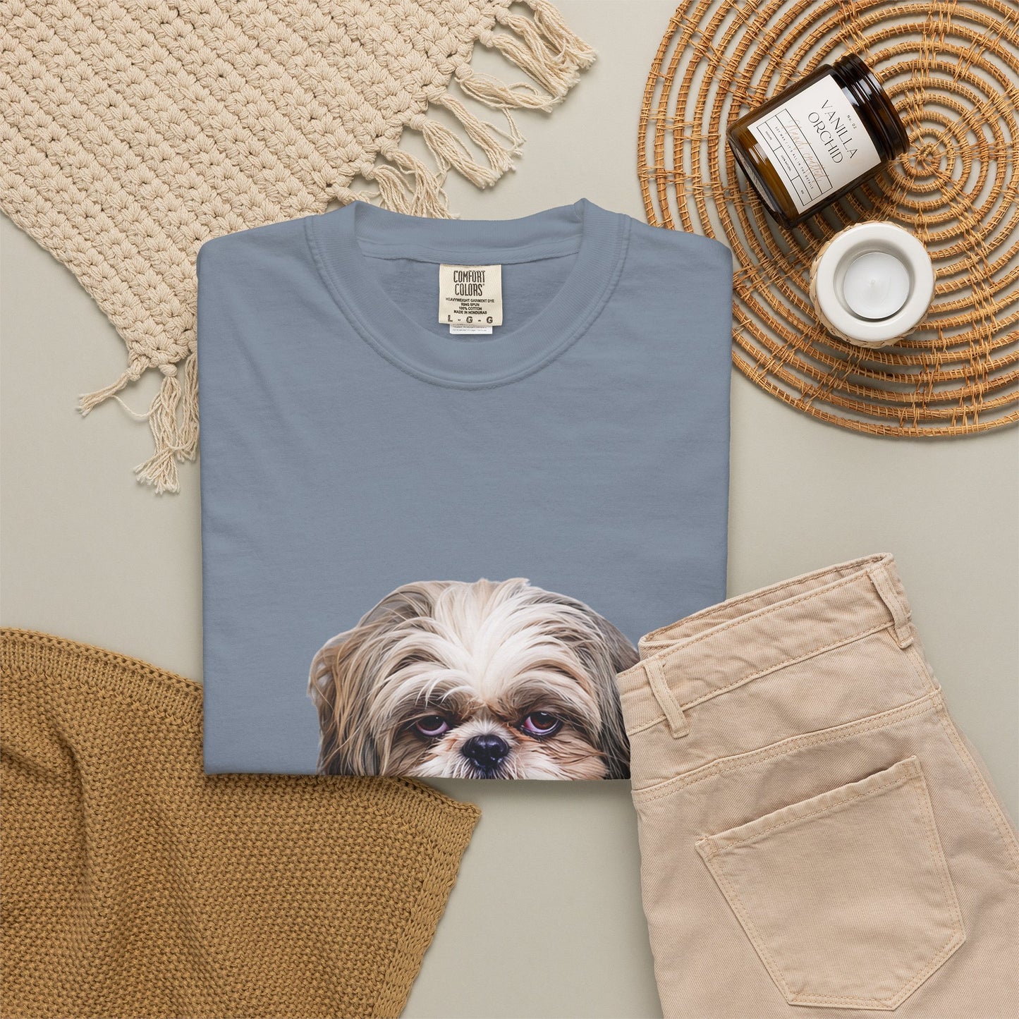 I Woke Up Like This — Shih Tzu Comfort Colors Tee | Dog Mom Shirt | Vintage Wash