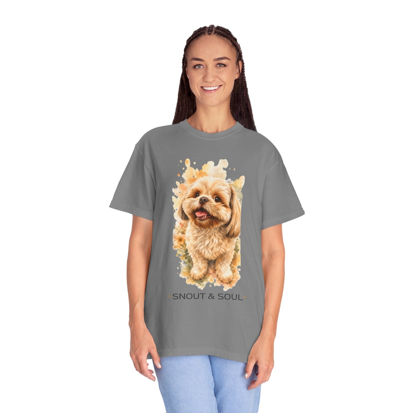 Snout & Soul Shih Tzu T-Shirt — Cute Dog Portrait Tee for Pet Lovers
