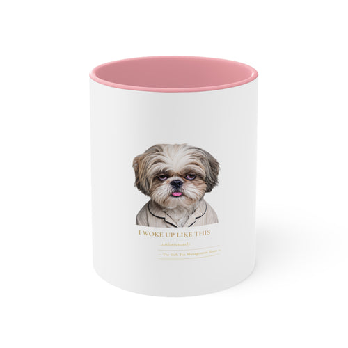 Shih Tzu 'I Woke Up Like This' Accent Coffee Mug — Cute Dog Lover Gift