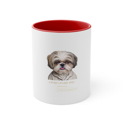 Shih Tzu 'I Woke Up Like This' Accent Coffee Mug — Cute Dog Lover Gift