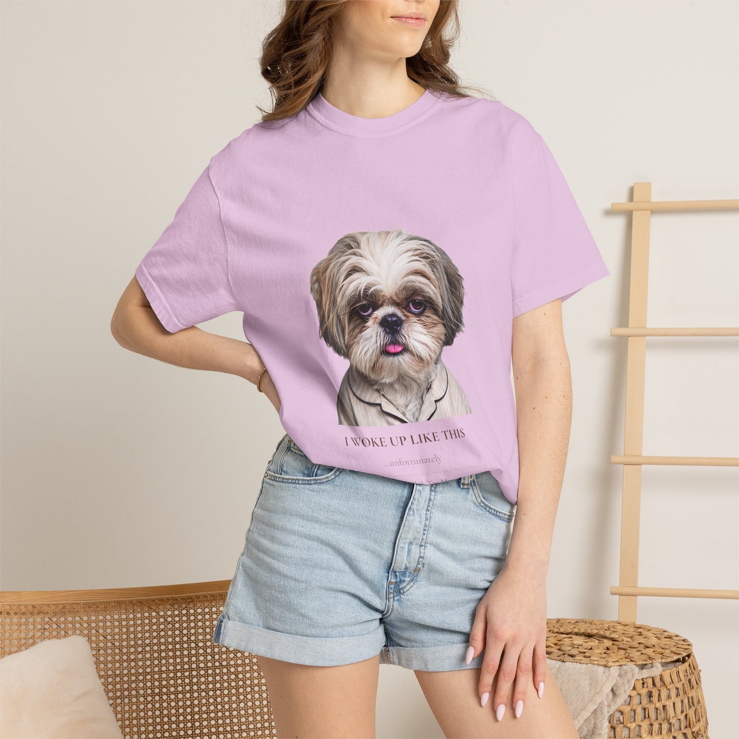 I Woke Up Like This — Shih Tzu Comfort Colors Tee | Dog Mom Shirt | Vintage Wash