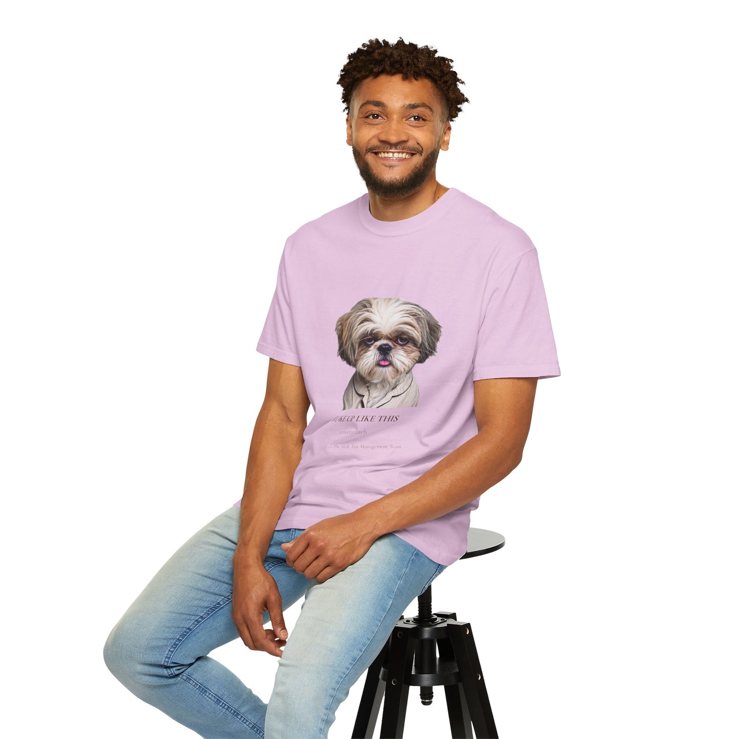 I Woke Up Like This — Shih Tzu Comfort Colors Tee | Dog Mom Shirt | Vintage Wash