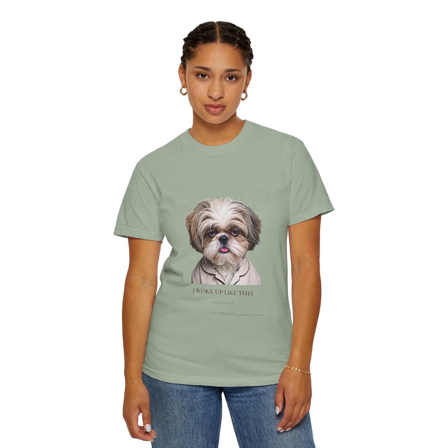 I Woke Up Like This — Shih Tzu Comfort Colors Tee | Dog Mom Shirt | Vintage Wash