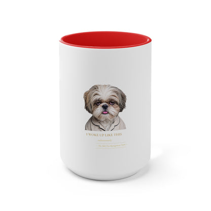 Shih Tzu 'I Woke Up Like This' Accent Coffee Mug — Cute Dog Lover Gift