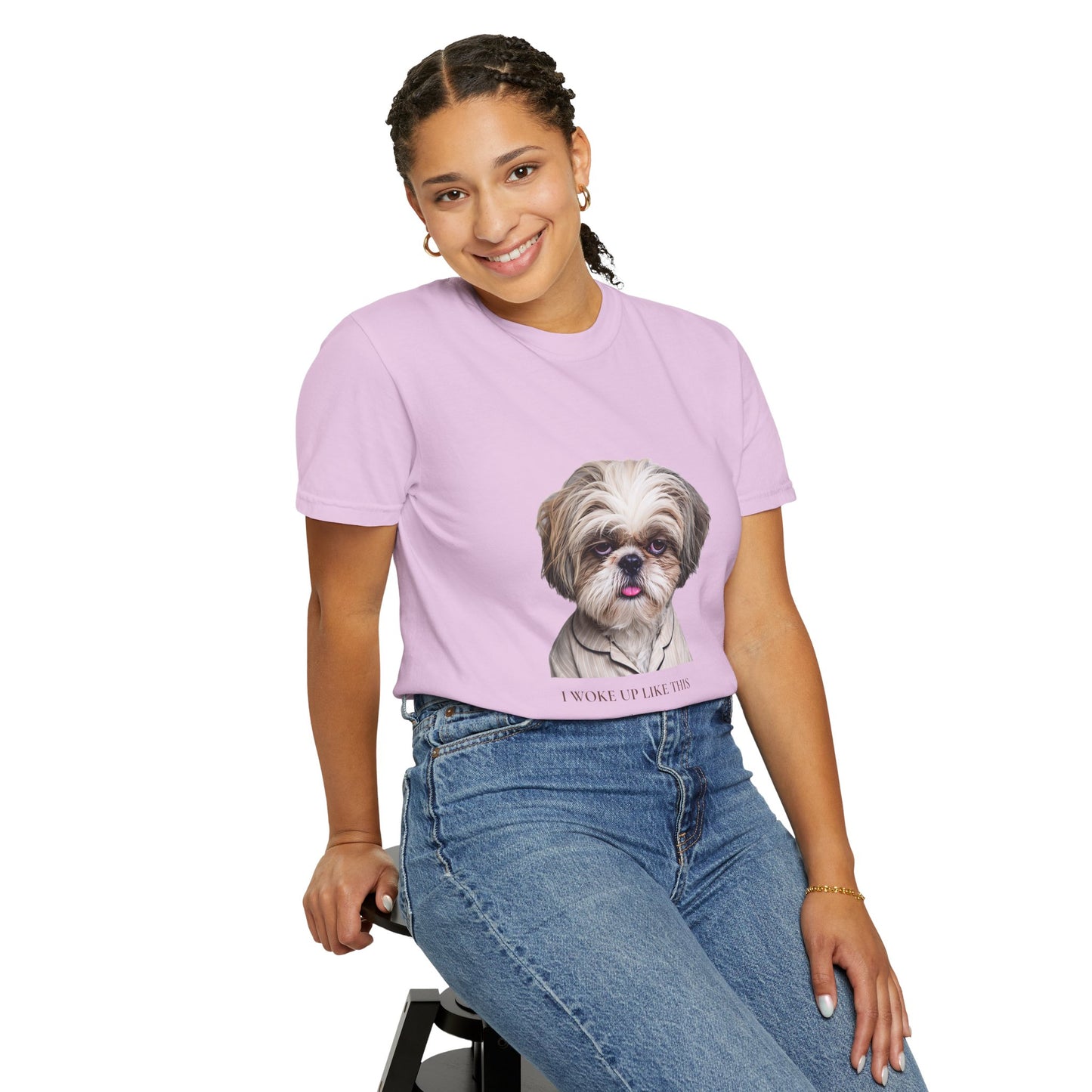 I Woke Up Like This — Shih Tzu Comfort Colors Tee | Dog Mom Shirt | Vintage Wash