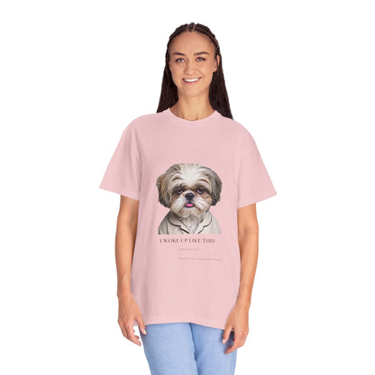 I Woke Up Like This — Shih Tzu Comfort Colors Tee | Dog Mom Shirt | Vintage Wash