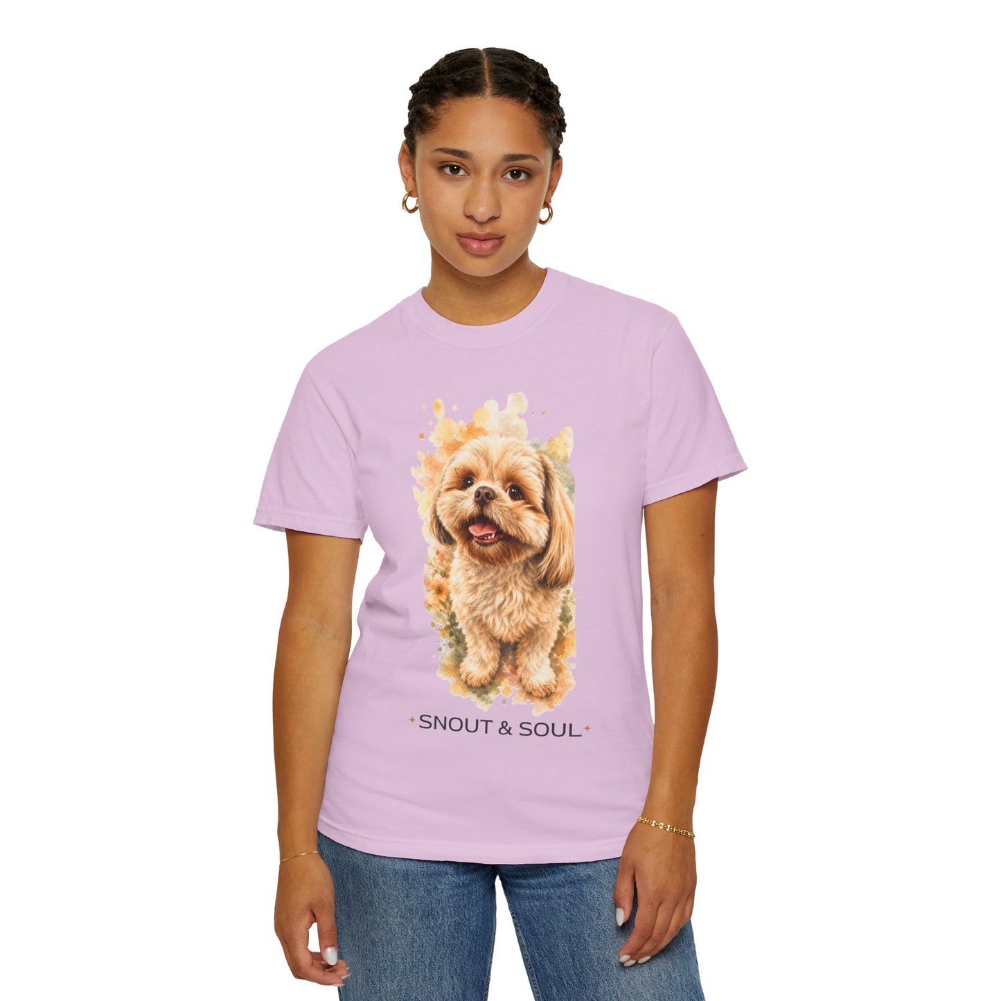 Snout & Soul Shih Tzu T-Shirt — Cute Dog Portrait Tee for Pet Lovers