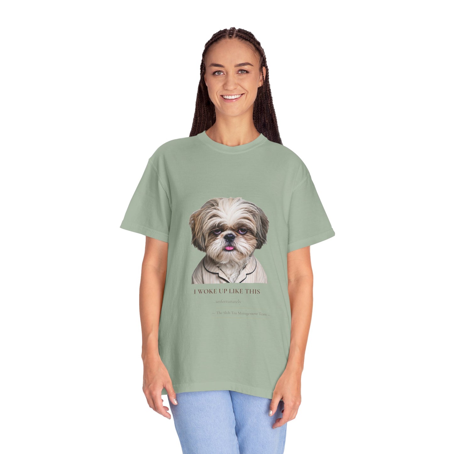 I Woke Up Like This — Shih Tzu Comfort Colors Tee | Dog Mom Shirt | Vintage Wash