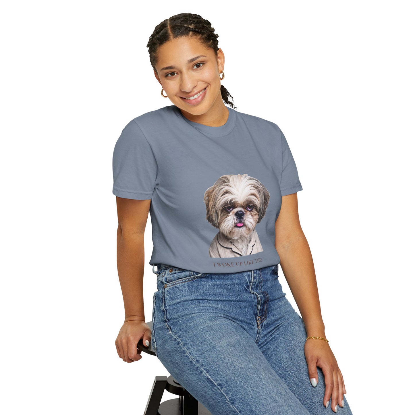 I Woke Up Like This — Shih Tzu Comfort Colors Tee | Dog Mom Shirt | Vintage Wash