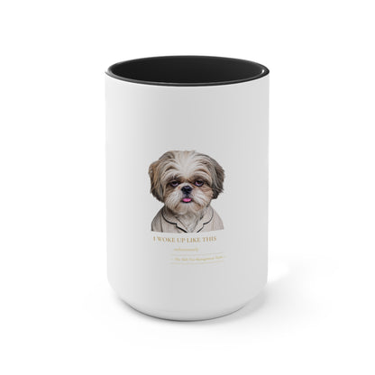 Shih Tzu 'I Woke Up Like This' Accent Coffee Mug — Cute Dog Lover Gift