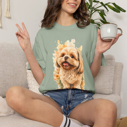 Snout & Soul Shih Tzu T-Shirt — Cute Dog Portrait Tee for Pet Lovers
